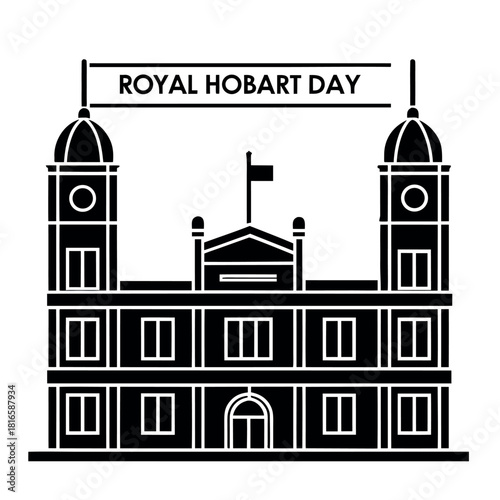 Royal Hobart Day black color design, solid white background (5).eps