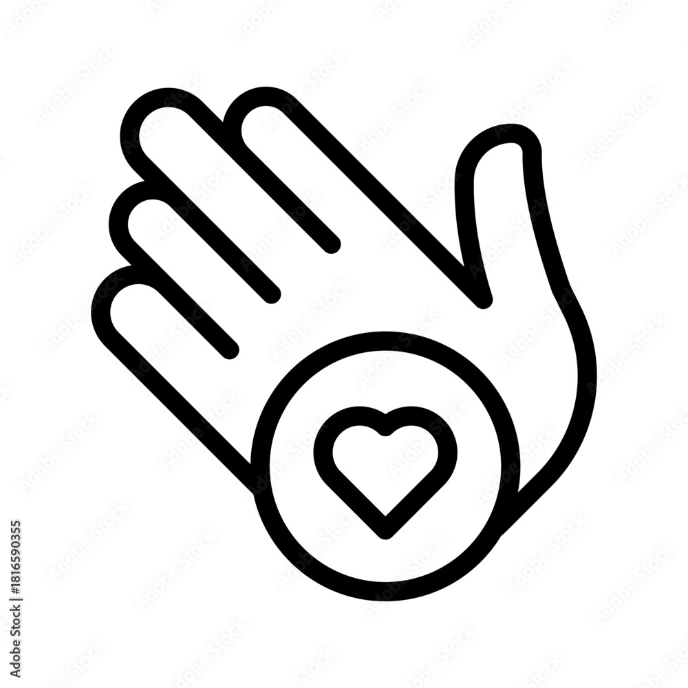 Obraz premium Volunteer Icon Collection, Compassionate Helping Hands and Community Support Symbols for Nonprofit and UI Projects