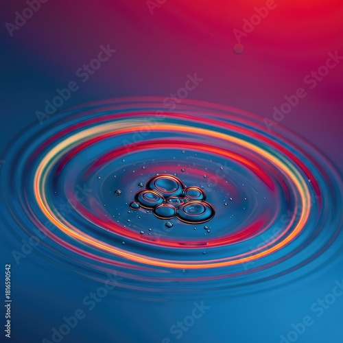 Close view of highly distorted reflections creating an abstract pattern. Vibrant gradients, ripples, and liquid texture ,water ,wet ,complex