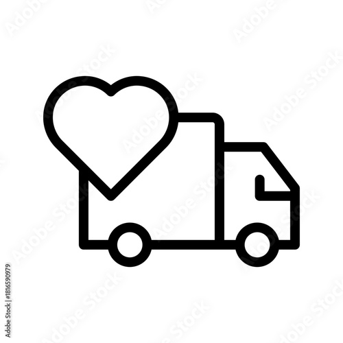 Donation Delivery Icon Pack, Efficient Giving and Charity Logistics Symbols for Nonprofit, Community, and UI Apps