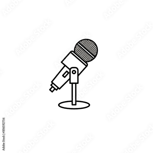 Microphone Icon on Stand Sound Recording Device
