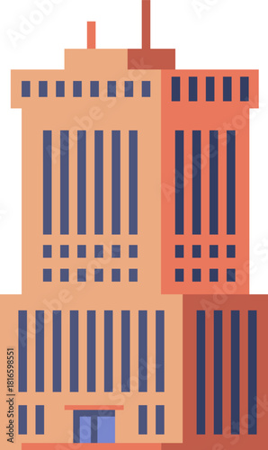 Modern architecture multistory building downtown skyscraper illustration