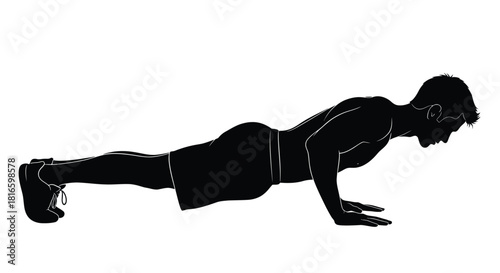 Push-up exercise silhouette