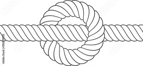 Rope line with a simple knot creating loop