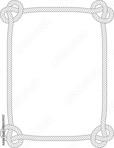 Rope frame with decorative knots providing space for content