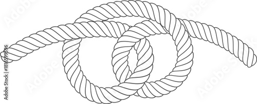 Rope knot forming connection and security outline