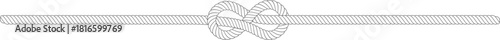 Rope knot forming figure eight on white