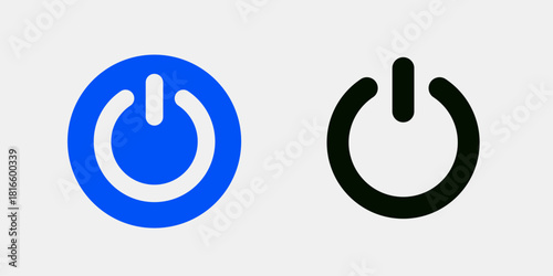 Power On Off Button Icon Set. Essential user interface element for various electronic devices.