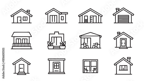 Assortment of House and Outdoor Element Icons home