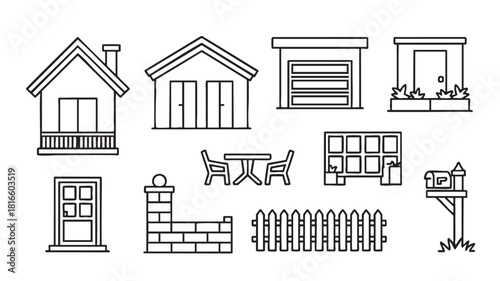 Residential Building and Outdoor Element Icons house