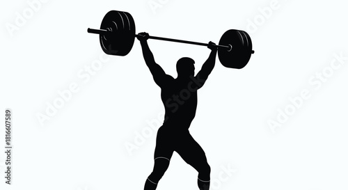 Weightlifter performing an overhead press
