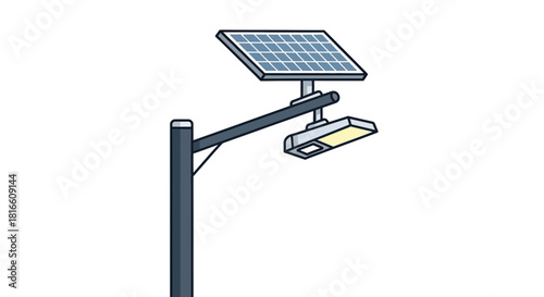 Solar street light with panel