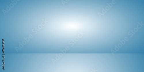 Modern panoramic abstract blue background for product presentation with sunlight and blurred shadows wall abstact modern simple