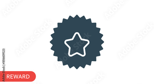 Reward star badge icon