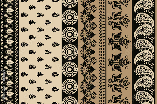 Motifs Ikat floral paisley embroidery.ikat ethnic oriental pattern traditional.Ikat embroidery style abstract Saree Sarong. Design for texture, fabric, clothing, wrapping, decoration