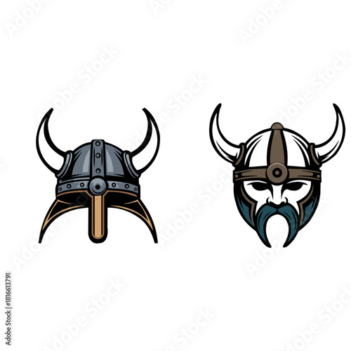 Viking Illustration Clip Art Design Shape. Norse Silhouette Icon Vector.
viking helmet logo icon vector illustration
