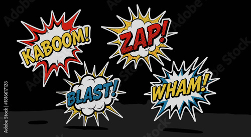 Comic Book Sound Effects - Kaboom, Zap, Blast, Wham