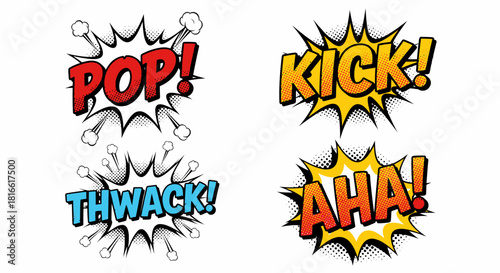 Comic Book Style Sound Effects - Vector Set