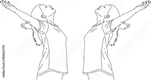 Two figures in a mirrored pose with arms extended in a dab dance move