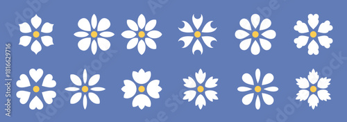 Flower simple icon collection