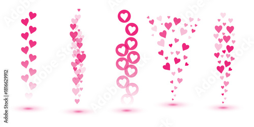 flying hearts on transparent background love likes emotions