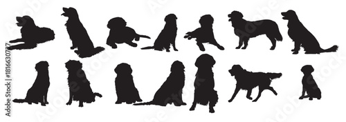  golden retriever silhouette set 