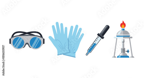 Laboratory equipment for scientific experiments and research safety, Generative AI.