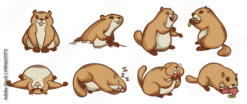 gopher cartoon vector 