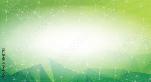 Green low poly background. Polygonal design pattern. Bright mosaic modern geometric design, Creative Design Templates. Connected lines with dots.