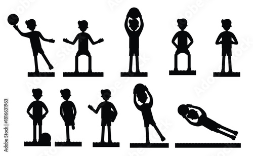 goal keeper action vector illustration