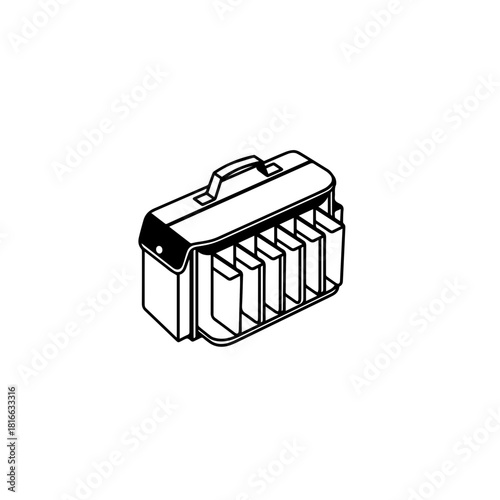 Organizer Toolbox with Handle Line Art Icon