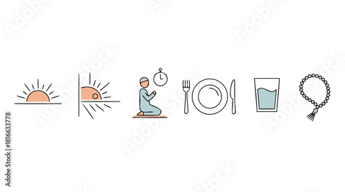 Fasting Routine Icons
