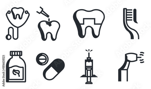 dentist vector icons