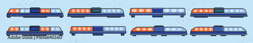 flat icon long police lights vector