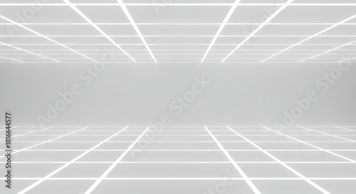 Endless white geometric grid background for technology and modern design concepts. Seamless empty structure ready for overlay ,lattice ,matrix ,texture