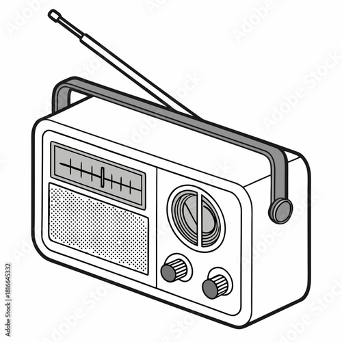 Vintage Portable Radio with Tuning Dial and Knobs measurement