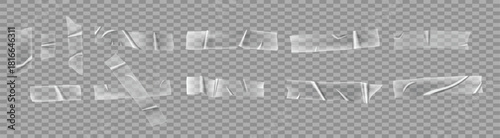 transparent adhesive tapes realistic wrinkled tape