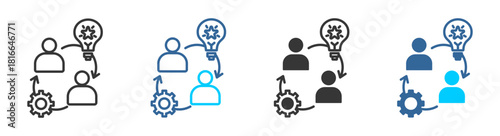  collaboration icon set multiple style collection