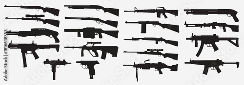 guns silhouette set