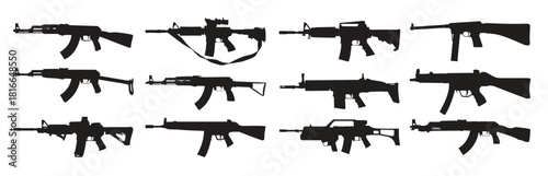 guns silhouette set