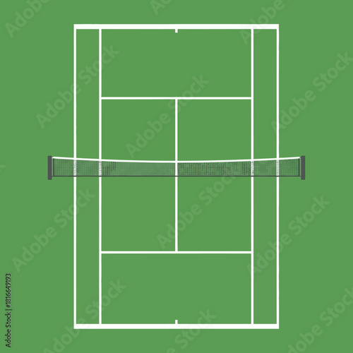 Overhead Green Tennis/Badminton Court Vector Set