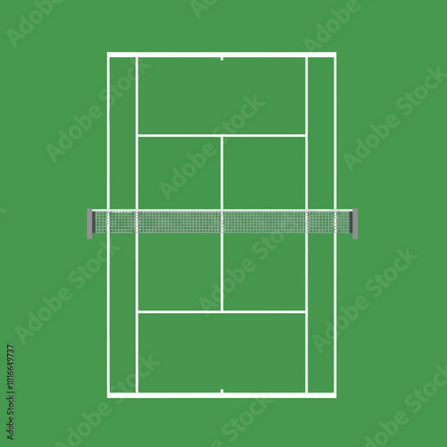 Overhead Green Tennis/Badminton Court Vector Set