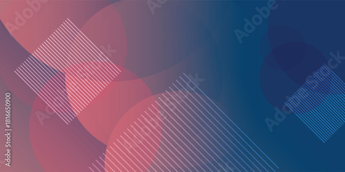 Abstract circles and squares, pink, blue background with diagonal lines for modern presentations offers clean and contemporary visual appeal to engage viewers and enhance content impact