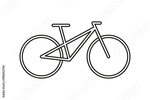 Bike symbol. Bicycle black icon. Cycling concept template. Sign for bicycles path. Element for graphic design. Logotype, web site, social media, UI, mobile app mockup. Eco transport sign flat pattern.