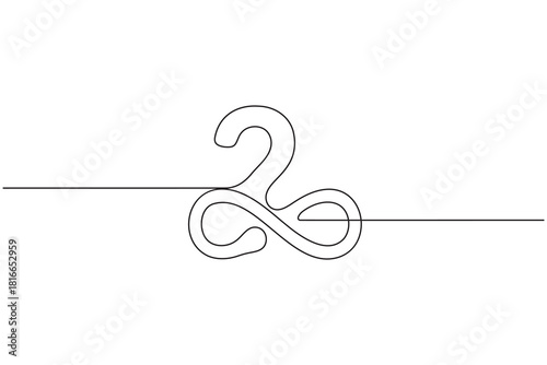 Continuous line drawing of clothes hanger and infinity symbol