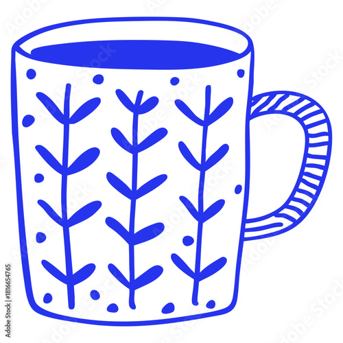 Decorated Coffee Mug Doodle