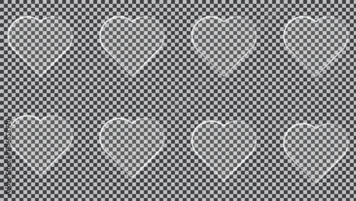 Set of liquid heart vector elements. Liquid heart concept vector. Plastic frame mock up and heart plate and banners. 