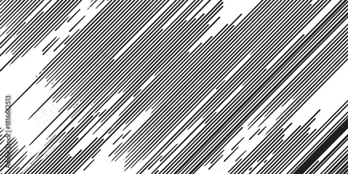 Abstract Lines Black White Shapes, Diagonal Geometric Elements, Modern Graphic Use, Sharpness Contrast, Linearity Illustration, Simple Design 182 characters