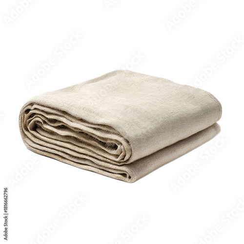 Single Folded Blanket on White Background for Use in Various Design Projects and Applications in Home Decor, Fashion, and Photography