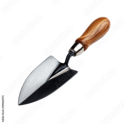 Single Garden Trowel on White Background With No Shadows for Gardening and Planting Tasks